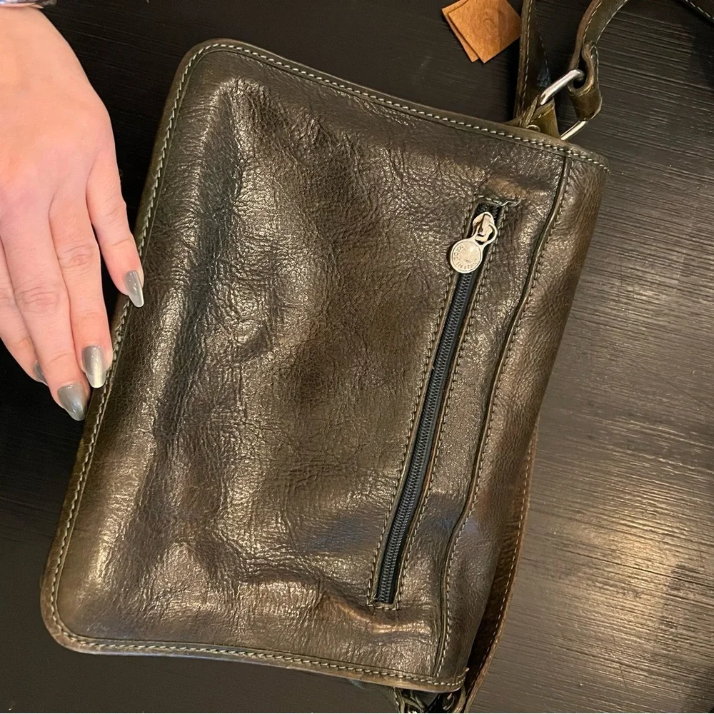 Italian Leather Green Bag From Venice Italy Crossbody